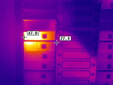 Thermal Imaging Services | Thermal camera records a temperature of 47°C 